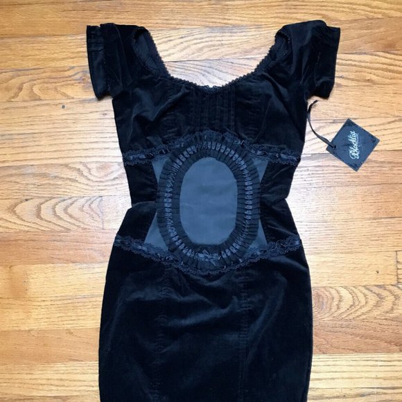 Lip Service Dresses & Skirts - Lip Service Lost Velvet Empire Gothoic Victorian Black Velvet Cameo Dress XS